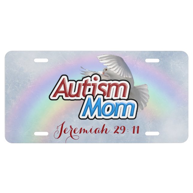 Autism Mom Aluminum license plate (Front)