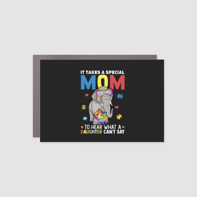 Autism Mom Autism Awareness Car Magnet (Front)