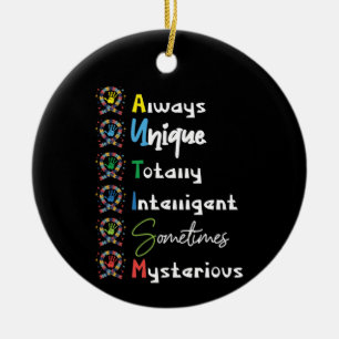 Autism Mom Autism Awareness Ceramic Ornament