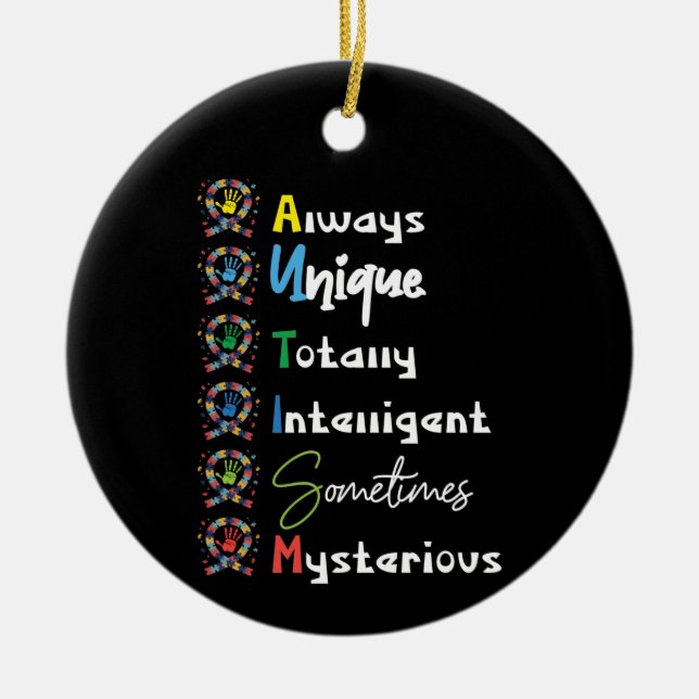 Autism Mom Autism Awareness Ceramic Ornament (Front)