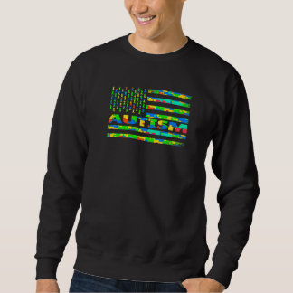 Autism Mom Awareness Puzzle Flag Usa For Men And W Sweatshirt