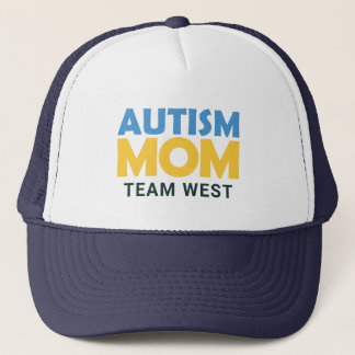 Autism Mom Blue Yellow Personalized Team Name Trucker Hat
