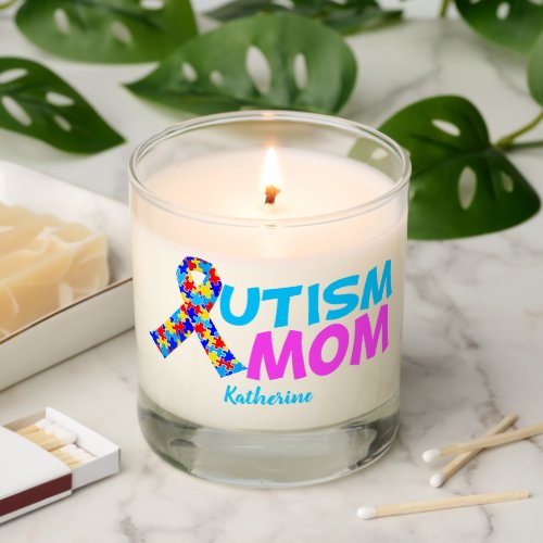 Autism Mom Cute Personalized Mothers Day Gift Scented Candle