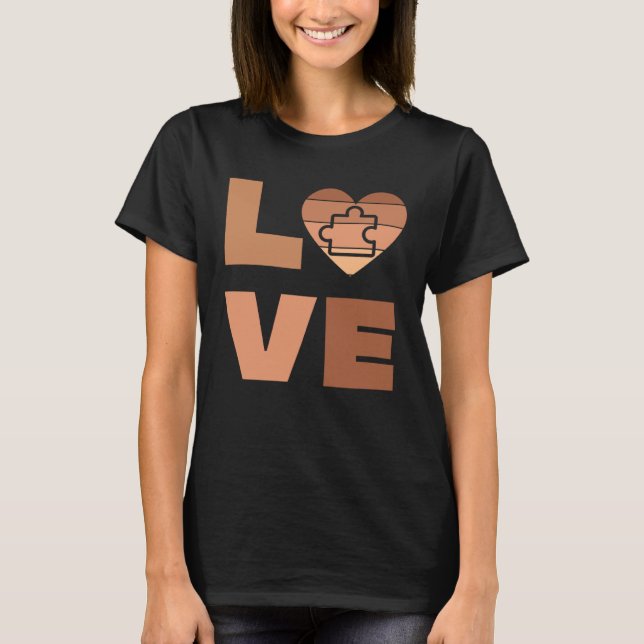 Autism Mom Dad Awareness Love My Son Is Autistic K T-Shirt (Front)