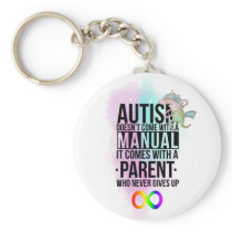 Autism Mom Dad Parent Slogan - Neurodiversity Keychain