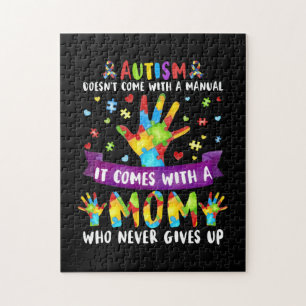 Autism Mom Doesn't Come With A Manual Women Autism Jigsaw Puzzle