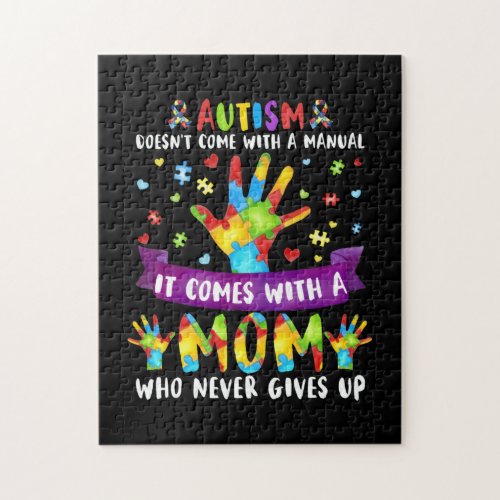 Autism Mom Doesnt Come With A Manual Women Autism Jigsaw Puzzle