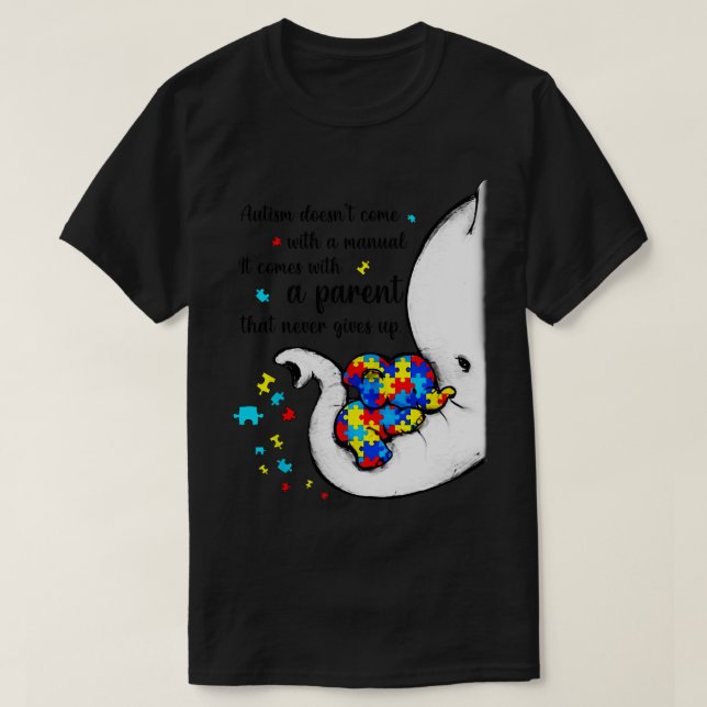 Autism Mom  Elephant Mom Autism Child Awareness T T-Shirt (Design Front)