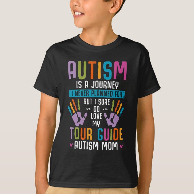 Autism Mom Family Member Support Autistic Children T-Shirt (Front)