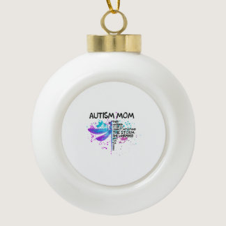 Autism Mom I Am The Storm Shirt, Dragonfly Shirt, Ceramic Ball Christmas Ornament