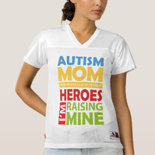 Autism Mom I'm Raising My Hero Women's Football Jersey