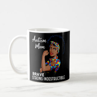 Autism Mom Indestructible Autism Awareness Black W Coffee Mug