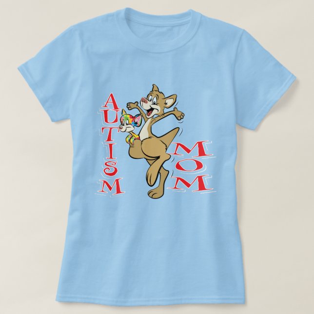 Autism Mom - Kangaroo and Joey T-Shirt (Design Front)