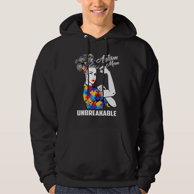 Autism Mom Life Messy Bun Bleached Mother's Day 8 Hoodie (Front)