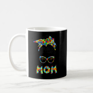 Autism Mom Life Messy Bun Sunglasses Bandana Mothe Coffee Mug