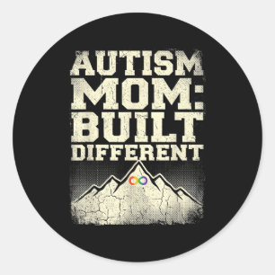 Autism mom love support autism awareness classic round sticker