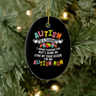 Autism Mom Matching Family Autism Awareness Gifts Ceramic Ornament