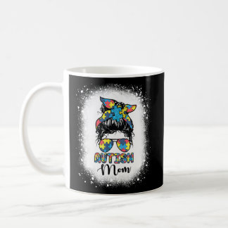 Autism Mom Messy Bun Autistic Autism Awareness  Coffee Mug