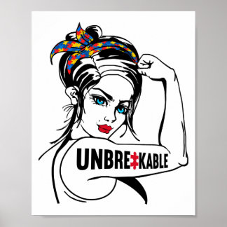 Autism Mom Mother Mama Unbreakable Rosie The Poster