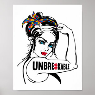 Autism Mom Mother Mama Unbreakable Rosie The Poster