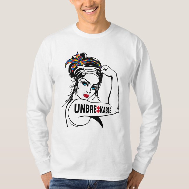 Autism Mom Mother Mama Unbreakable Rosie The T-Shirt (Front)