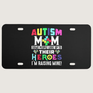 Autism Mom My Son Is Hero Autism Awareness Costume License Plate