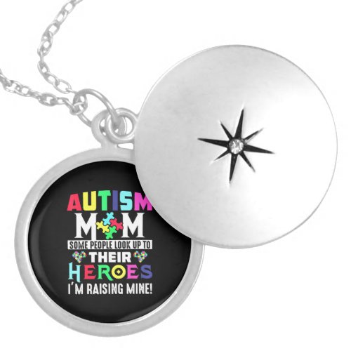 Autism Mom My Son Is Hero Autism Awareness Costume Locket Necklace