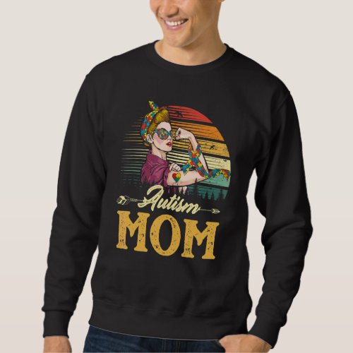 Autism Mom Proud Mom Awareness Month Mama Autistic Sweatshirt