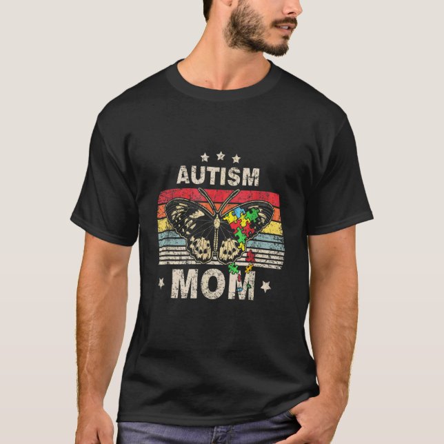 Autism Mom Proud Mom Awareness Month Mama Autistic T-Shirt (Front)