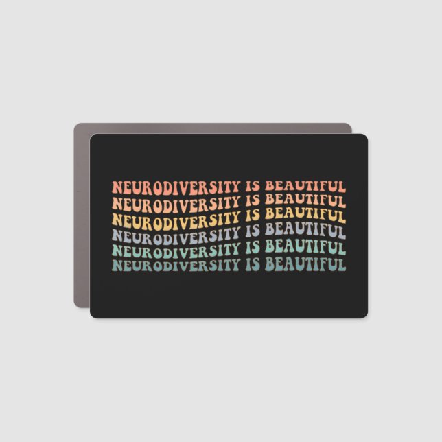 Autism mom Rainbow Neurodiversity is beautifulNeur Car Magnet (Front)
