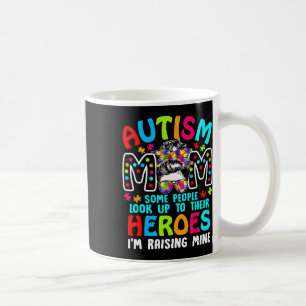 Autism Mom Raising A Hero Puzzle Piece Support Kid Coffee Mug