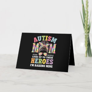 Autism Mom Raising Hero Messy Bun Autistic Thank You Card
