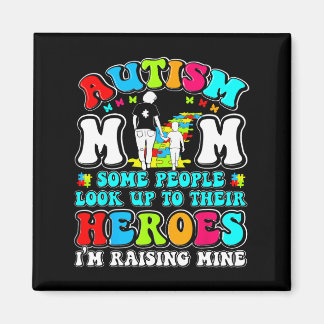 Autism Mom Raising Hero Mother Son Autism Awarenes Magnet