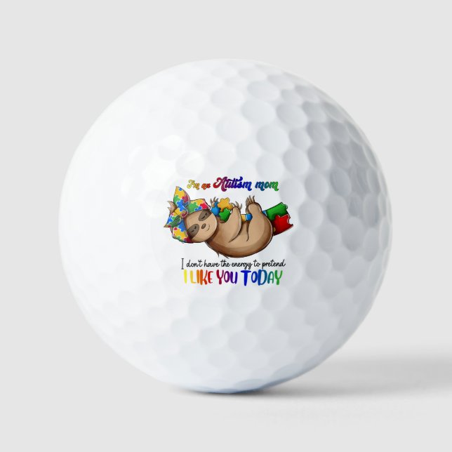 Autism Mom - Sloth Golf Balls (Front)
