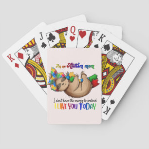 Autism Mom - Sloth Poker Cards