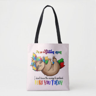 Autism Mom - Sloth Tote Bag
