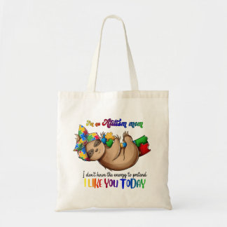 Autism Mom - Sloth Tote Bag