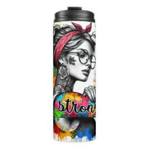 Autism Mom Strong Thermal Tumbler