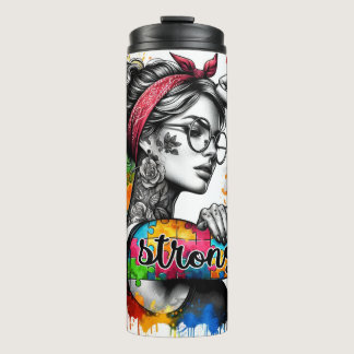 Autism Mom Strong Thermal Tumbler