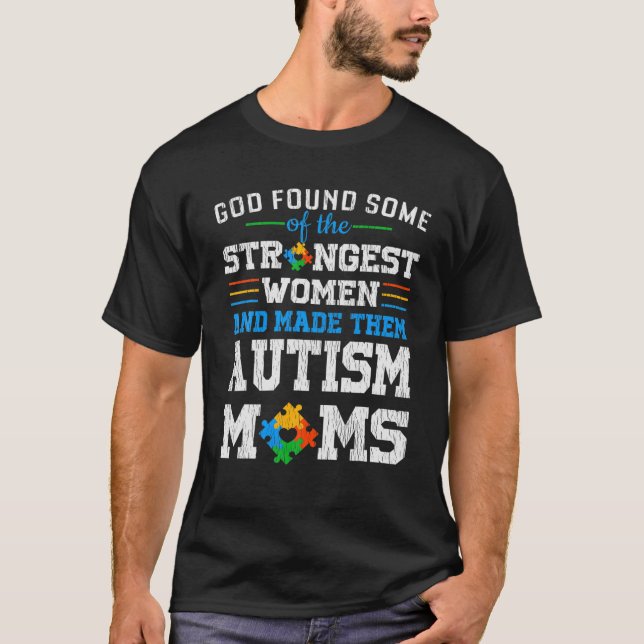 Autism Mom The Strongest Son Mother Autistic Kid A T-Shirt (Front)