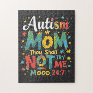 Autism Mom Thou Shall Not Try Me Jigsaw Puzzle