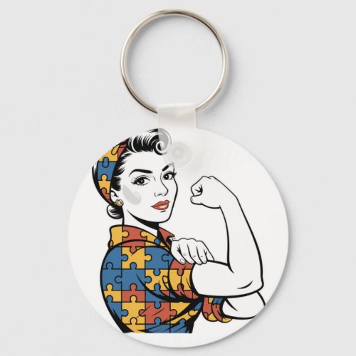 Autism Mom Unbreakable Autism Awarenes Keychain