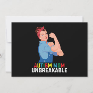 Autism Mom Unbreakable Proud Autistic Family Invitation