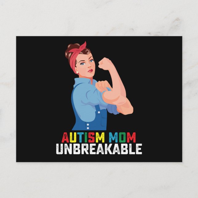 Autism Mom Unbreakable Proud Autistic Family Postcard (Front)