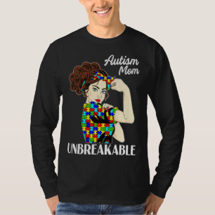 Autism Mom Unbreakable Puzzle Piece Autism Awarene T-Shirt