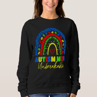Autism Mom Unbreakable  Rainbow Leopard Women Kids Sweatshirt