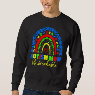 Autism Mom Unbreakable  Rainbow Leopard Women Kids Sweatshirt
