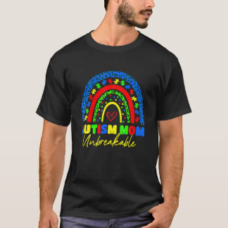 Autism Mom Unbreakable Rainbow Leopard Women Kids T-Shirt