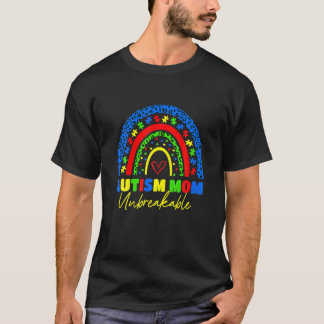 Autism Mom Unbreakable Rainbow Leopard Women Kids T-Shirt