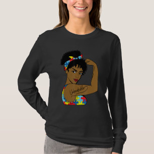 Autism Mom Unbreakable Rosie The Riveter Strong Bl T-Shirt